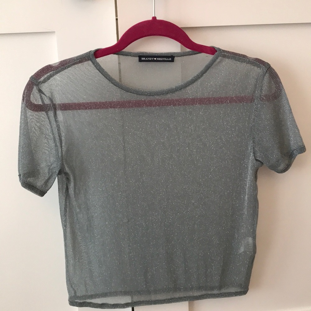 Sheer sparkly Brandy Melville t-shirt